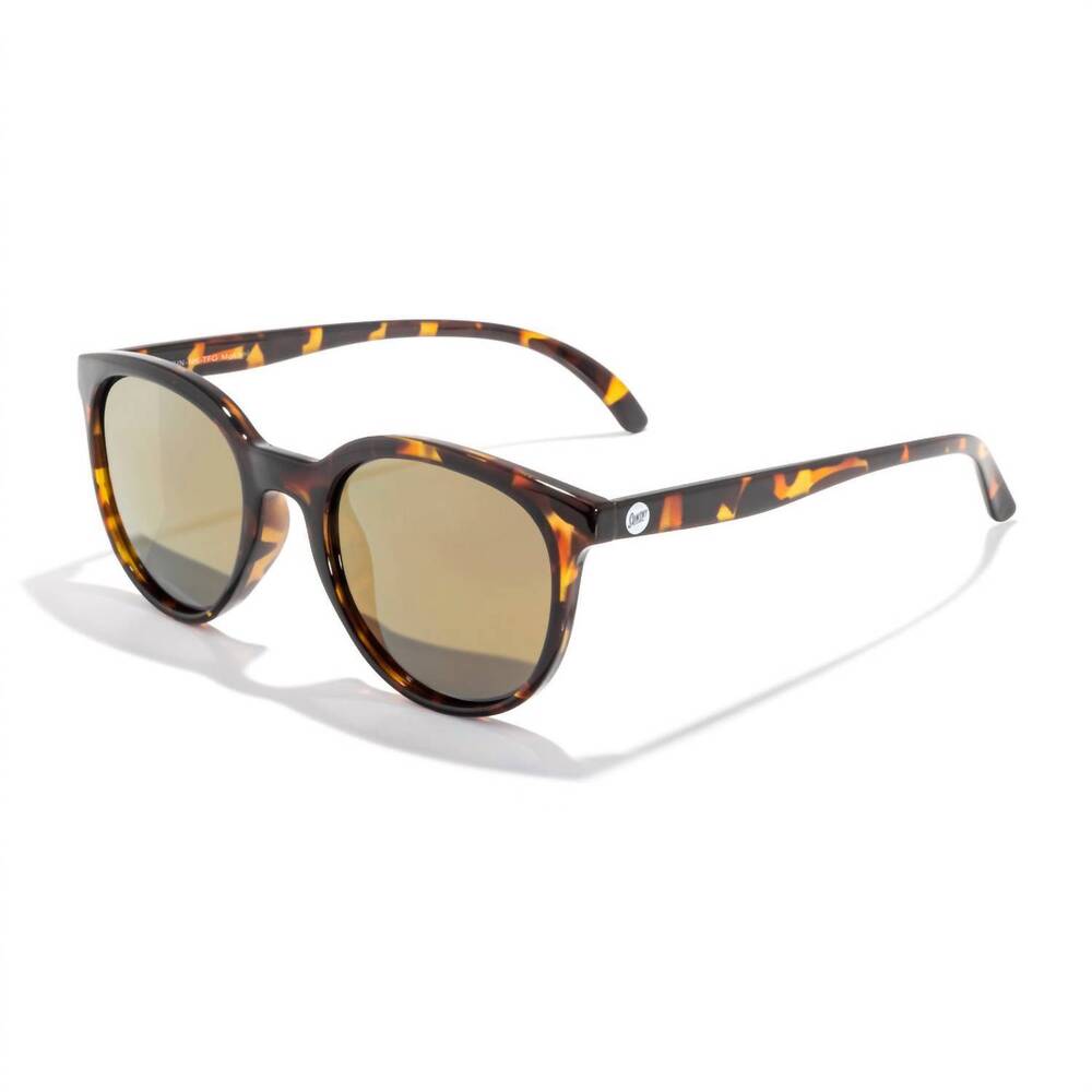 NEW SUNSKI women's makani round sunglasses in tortoise flash gold